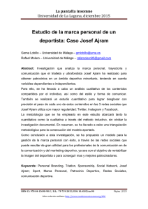 Estudio de la marca personal de un deportista: Caso Josef Ajram, de Gema Lobillo y Rafael Molero  Universidad de Málaga