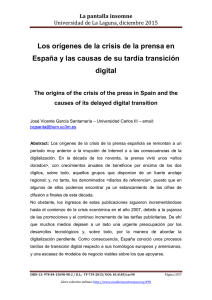 Los orígenes de la crisis de la prensa en España y las causas de su tardía transición digital, de José Vicente García Santamaría  Universidad Carlos III