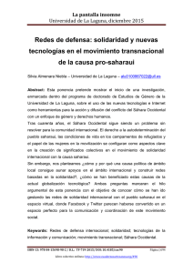 Redes de defensa: solidaridad y nuevas tecnologías en el movimiento transnacional de la causa pro-saharaui, de Silvia Almenara Niebla  Universidad de La Laguna