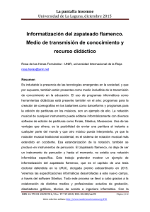 Informatización del zapateado flamenco. Medio de transmisión de conocimiento y recurso didáctico, de Rosa de las Heras Fernández  UNIR, universidad Internacional de la Rioja