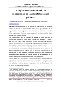 La página web como espacio de transparencia de las radiotelevisiones públicas, de Tania Fernández Lombao  Universidad de Santiago de Compostela