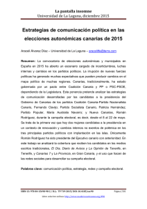 Estrategias de comunicación política en las elecciones autonómicas canarias de 2015, de Araceli Álvarez Díaz  Universidad de La Laguna