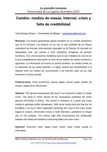 Cambio: medios de masas, Internet, crisis y falta de credibilidad, de Tania Braojos Bueno  Universidad de Málaga