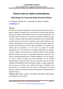 Diseño web en radios universitarias Web Design for University Radio Broadcast Media, de Dr. Santiago Mª Martínez Arias  Universidad Complutense de Madrid