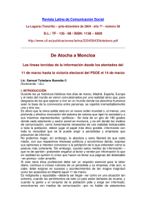 17 - De Atocha a Moncloa - Las l neas torcidas de la informaci n desde los atentados del 11 de marzo hasta la victoria electoral del PSOE el 14 de marzo