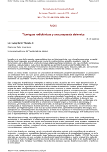 Tipologías radiofónicas y una propuesta sistémica Revista Latina de Comunicación Social