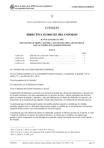 CONSEJO II DIRECTIVA 92/100/CEE DEL CONSEJO