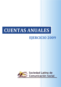 CUENTAS ANUALES EJERCICIO 2009 Sociedad