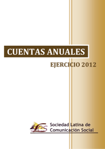 CUENTAS ANUALES EJERCICIO 2012 Sociedad