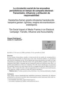 La circulación social de los encuadres periodísticos en tiempo de campaña electoral: Transmisión, influencia y atribución de responsabilidad