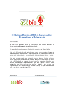 III Edición del Premio ASEBIO de Comunicación y