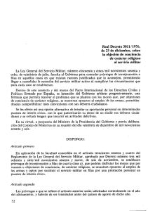 Real Decreto 3011/1976, de 23 de diciembre, sobre la objeción de conciencia