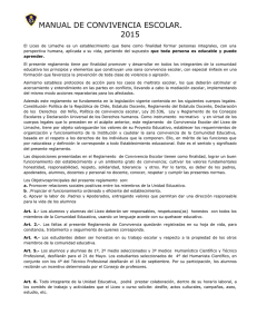 MANUAL DE CONVIVENCIA ESCOLAR. 2015