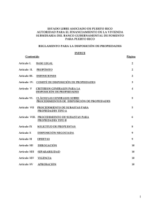 Amendment to Regulations for Real Disposal (In Spanish)