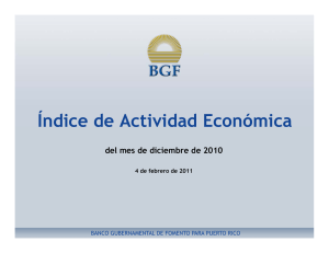 Índice de Actividad Económica del mes de diciembre de 2010