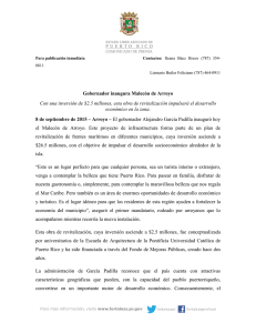 Comunicado de Prensa Gobernador inaugura Malecón de Arroyo
