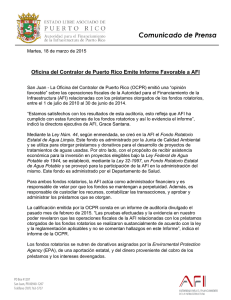 Comunicado de Prensa Informe Favorable del Contralor a AFI