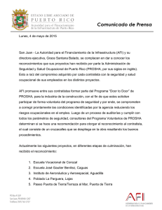 Comunicado de Prensa Turismo - Paseo Puerta de Tierra 2015