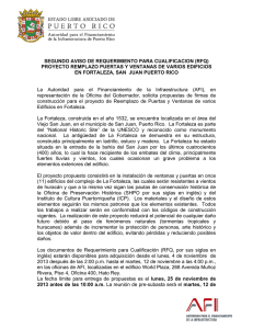 Notice of Bid - Second Notice of Request for Qualifications (RFQ) - Door and Window Replacement Project for Several Buildings at La Fortaleza (Governor's Mansion)