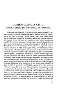 JURISPRUDENCIA CIVIL CUMPLIMIENTO DE SENTENCIA EXTRANJERA