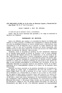 LEY ORGÁNICA 8/1983, de 25 de junio, de Reforma Urgente... digo Penal. JUAN CARLOS I, REY DE ESPAÑA