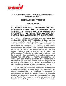 Declaración de Principios I Congreso Extraordinario del PSUV (Formato PDF)