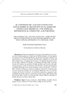 «LOCATIO CONDUCTIO» notas soBre su recePción en el derecHo