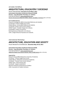 ARQUITECTURA, EDUCACIÓN Y SOCIEDAD Jornadas Científicas Fórum Internacional.