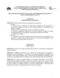 Reglamento Interno de la Sala de Autoaprendizaje de Lenguas para Veterinarios (sal-vet)