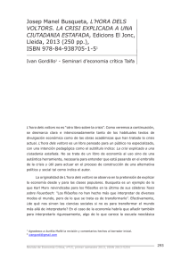 Revista de Economía Crítica, no15, primer semestre 2013, ISNN 2013-5254 p. 293-301