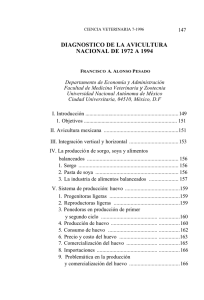 Diagnostico de la avicultura nacional de 1972 a 1994