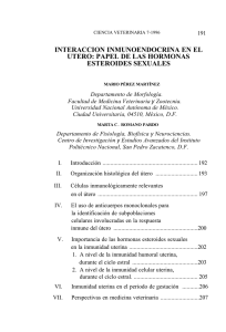 Interacci n inmunoendocrina en el tero: papel de las hormonas esteroides sexuales