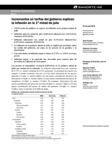 07/22/2016 MEXICO: Incrementos en tarifas del gobierno explican la inflación en la 1ª mitad de julio.