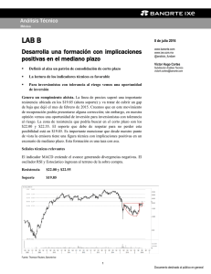 07/08/2016 ANALISIS TECNICO: LAB B superó importante resistencia.