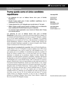 05/04/2016 EEUU: Trump queda como el único candidato republicano.