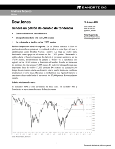 05/13/2016 ANALISIS TECNICO: El Dow Jones perfora importante apoyo.