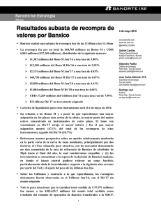 05/04/2016 ESTRATEGIA: México: Resultados subasta de recompra de valores por Banxico.