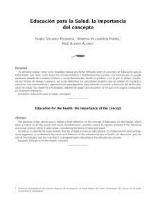 Educaci n para la Salud: la importancia del concepto [Education for the health: the importance of the concept]