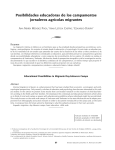 Posibilidades educadoras de los campamentos jornaleros agr colas migrantes [Educational Possibilities in Migrants Day-laborers Camps]
