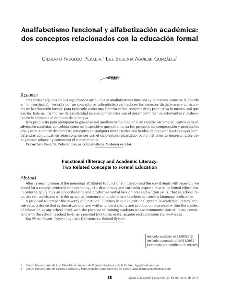 Analfabetismo Funcional Y Alfabetizaci N Acad Mica: Dos Conceptos ...