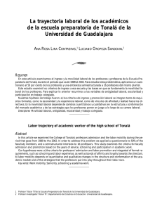 La trayectoria laboral de los académicos de la escuela preparatoria de Tonalá de la Universidad de Guadalajara (Labor trajectory of worker academic of the high school of Tonalá)