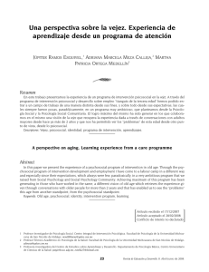 Perspectiva sobre la vejez. Una experiencia de aprendizaje desde un programa de atenci n [A perspective on aging. A learning experience from a care programme]