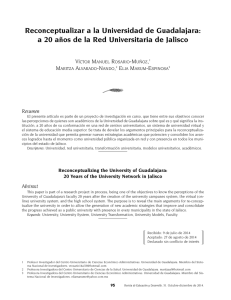 Reconceptualizar a la Universidad de Guadalajara: a 20 a os de la Red Universitaria de Jalisco