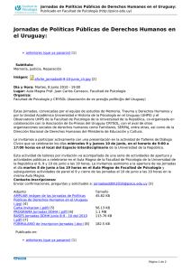 Jornadas de Políticas Públicas de Derechos Humanos en el Uruguay: