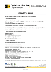 FICHA DE SEGURIDAD HIPOCLORITO SODICO