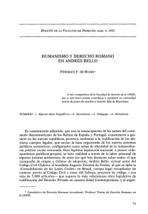 HUMANISMO Y DERECHO ROMANO EN ANDRÉS BELLO núm. 4,1993