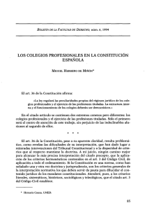 LOS COLEGIOS PROFESIONALES EN LA CONSTITUCIÓN ESPAÑOLA