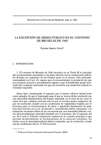 LA EXCEPCIÓN DE ORDEN PÚBLICO EN EL CONVENIO