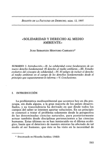 «SOLIDARIDAD Y DERECHO AL MEDIO AMBIENTE»