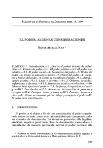 EL PODER. ALGUNAS CONSIDERACIONES
